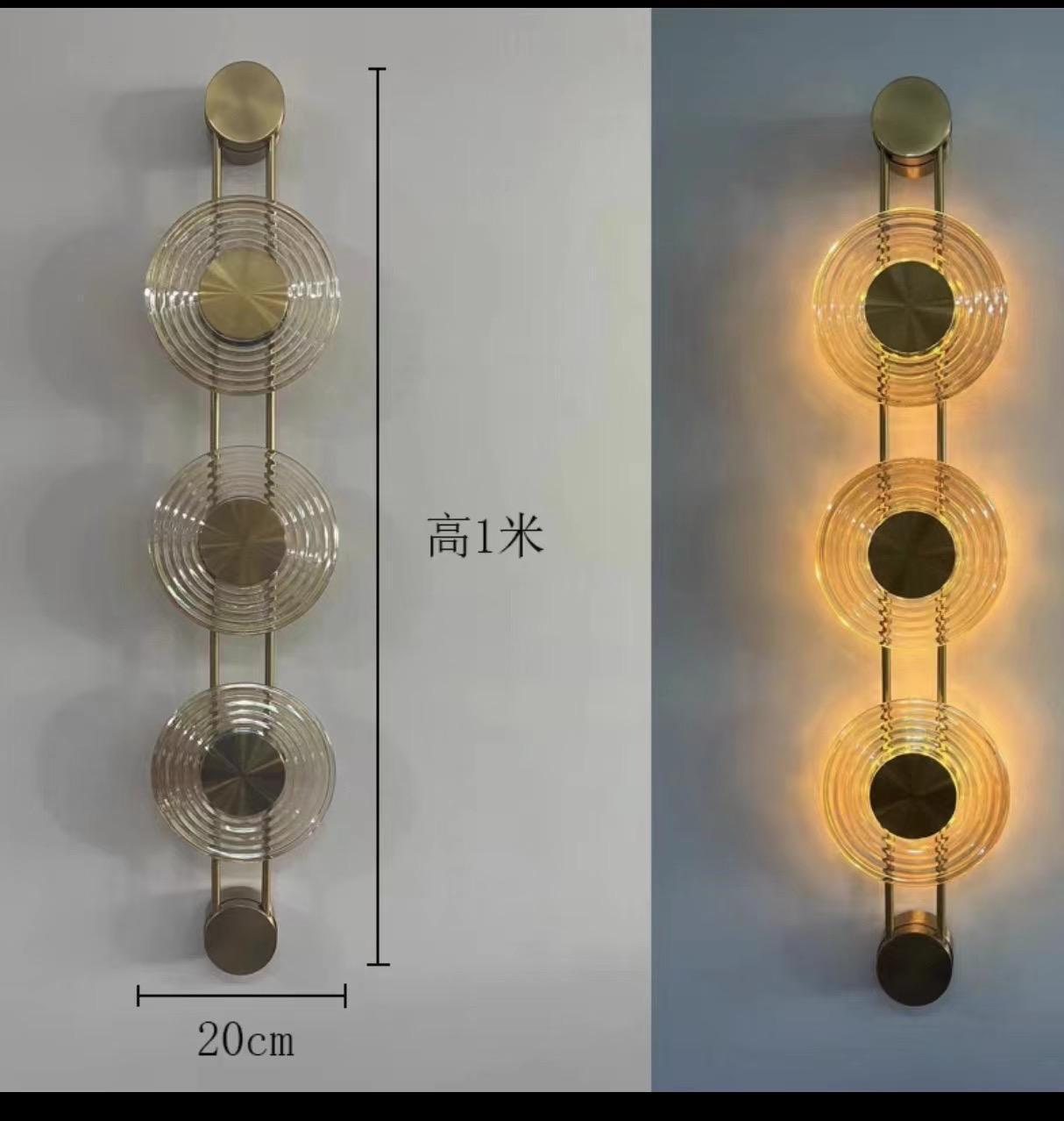 3 Circle Glass Disc Wall Light